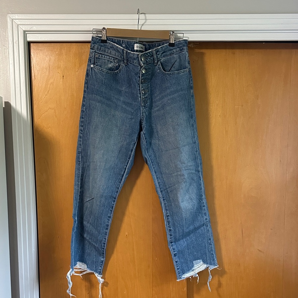 DL1961 Distressed Blue Ankle Crop Jeans